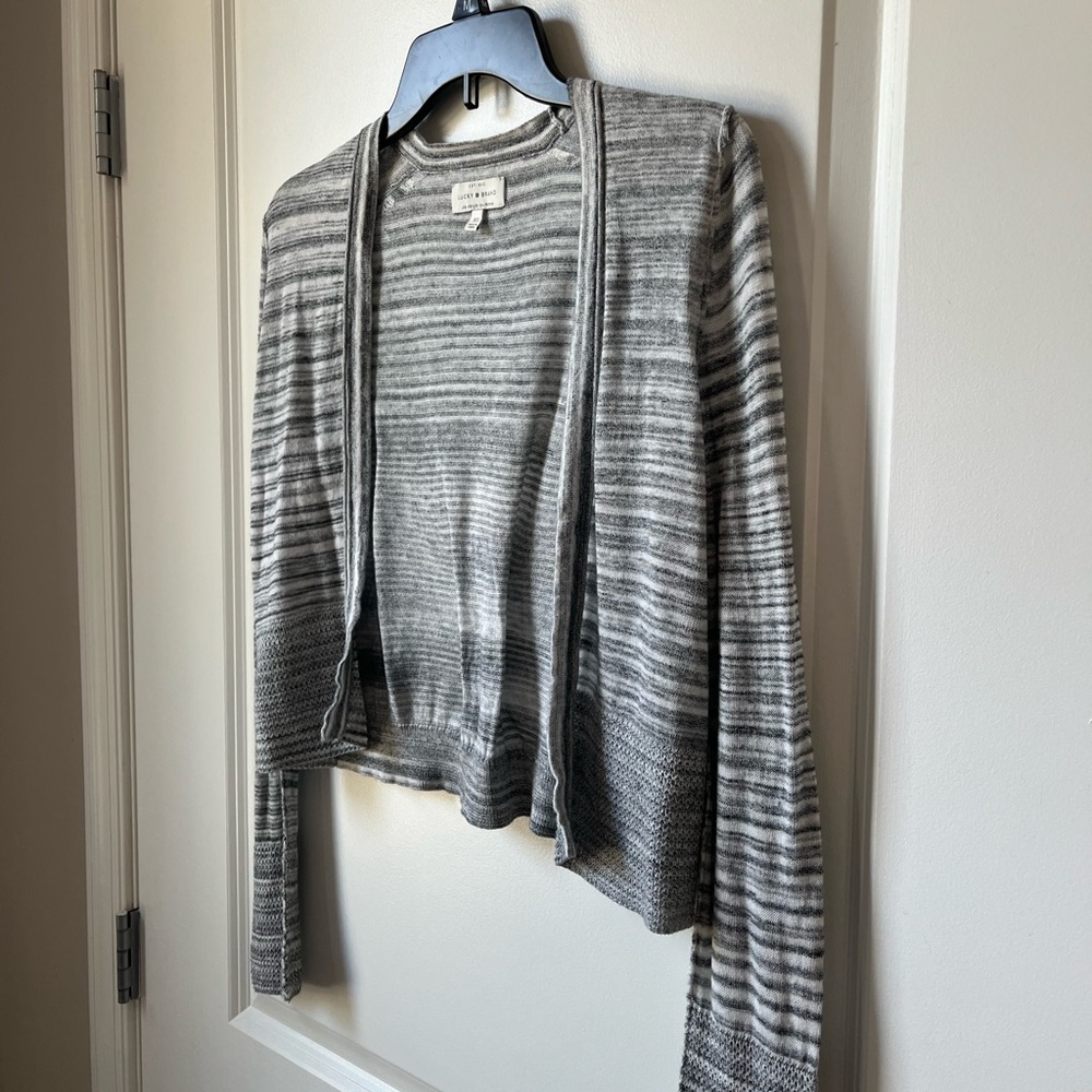 Lucky Brand gray striped cardigan size XS - Picture 5 of 6
